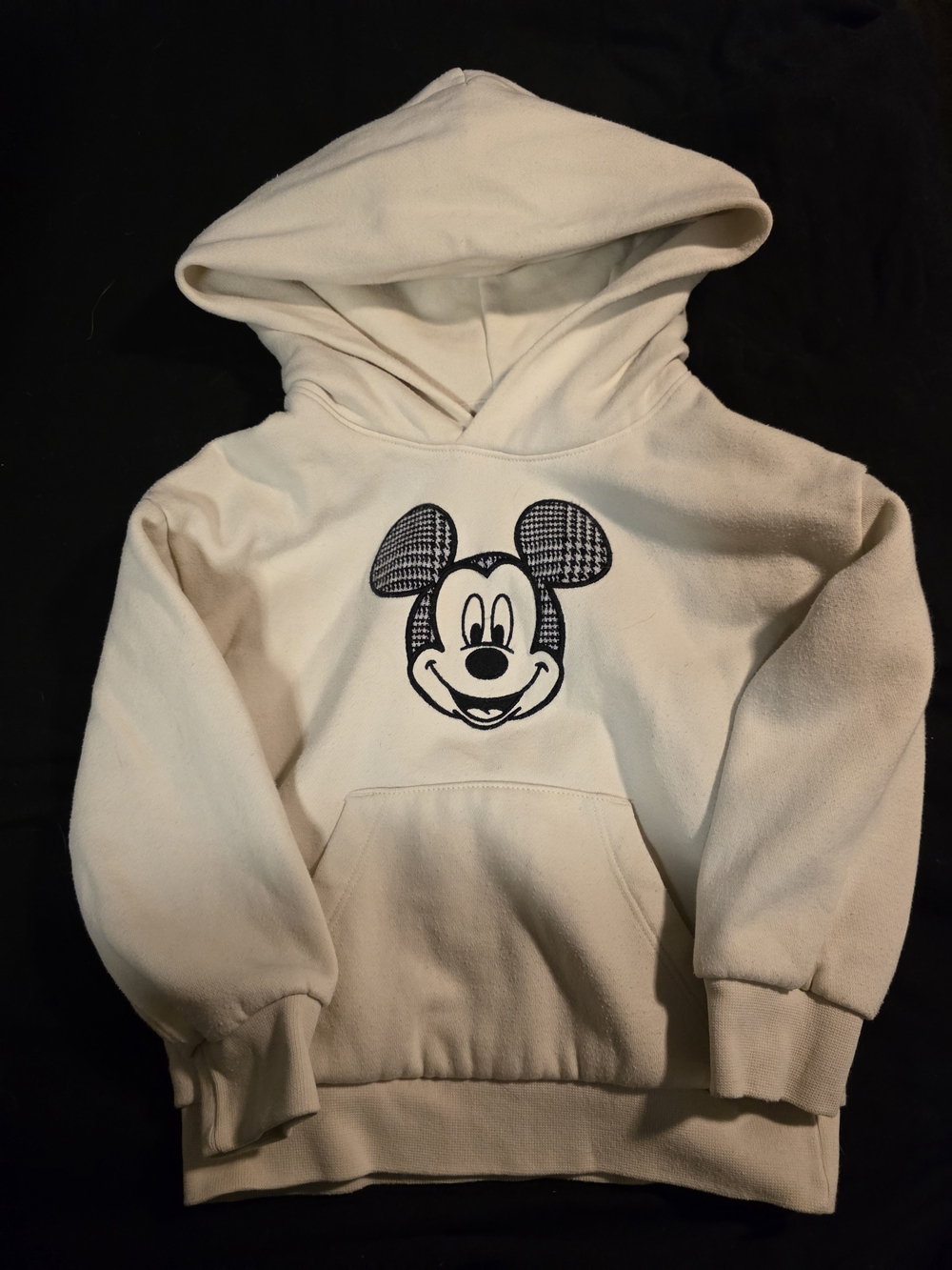 GAP Cream Hoodie with Black Mickey Graphic
